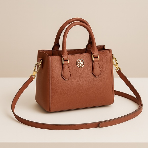 Tory Burch Handbags - TORY BURCH Landon Mini Square Crossbody Tote Bag Pink Leather Adjustable Strap
